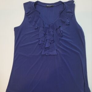 Blue Ruffle Tank ECLA
